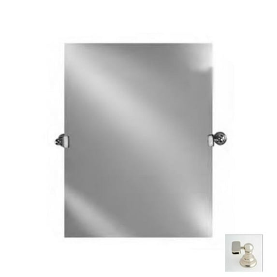 16X26 RECTANGULAR FRAMELESS WITH TILT BRACKETS POLISHED NICKEL TRADITIONAL BRACKETS