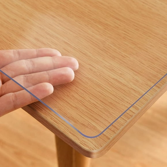 16X32 Inch 2 Sets New Clear PVC Table Cover Blotter Protector Rectangular Plastic Tablecloths Desk Pad Mat for Office Computer Desk Side Night Stand End Table Topper Protector