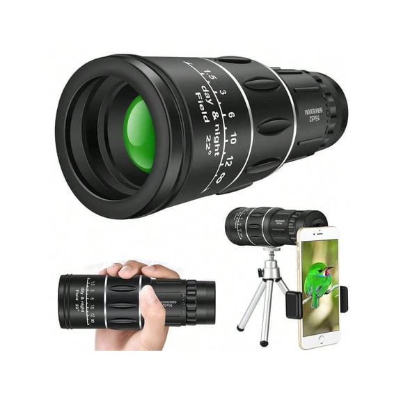 16X52 High Power Low Light Night Vision Monocular Telescope Suitable For Outdoor Bird Watching Hunting Hiking Camping Travel