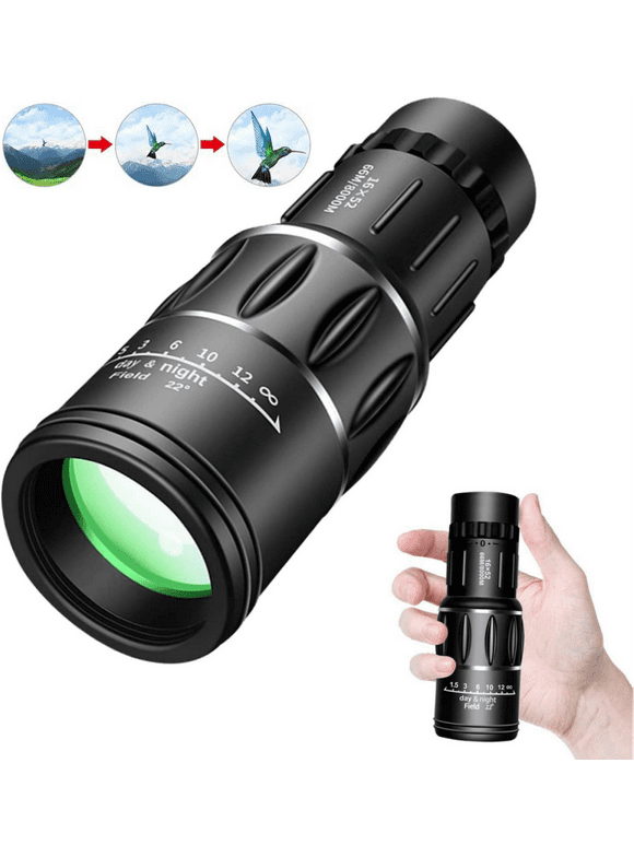 16X52 Monocular Telescope, High Power Prism Compact HD Monoculars for Adults Kids, Dual Focus Optics Zoom Monocular Scope for Bird Watching Hunting Hiking Concert Travel 66m/8000m