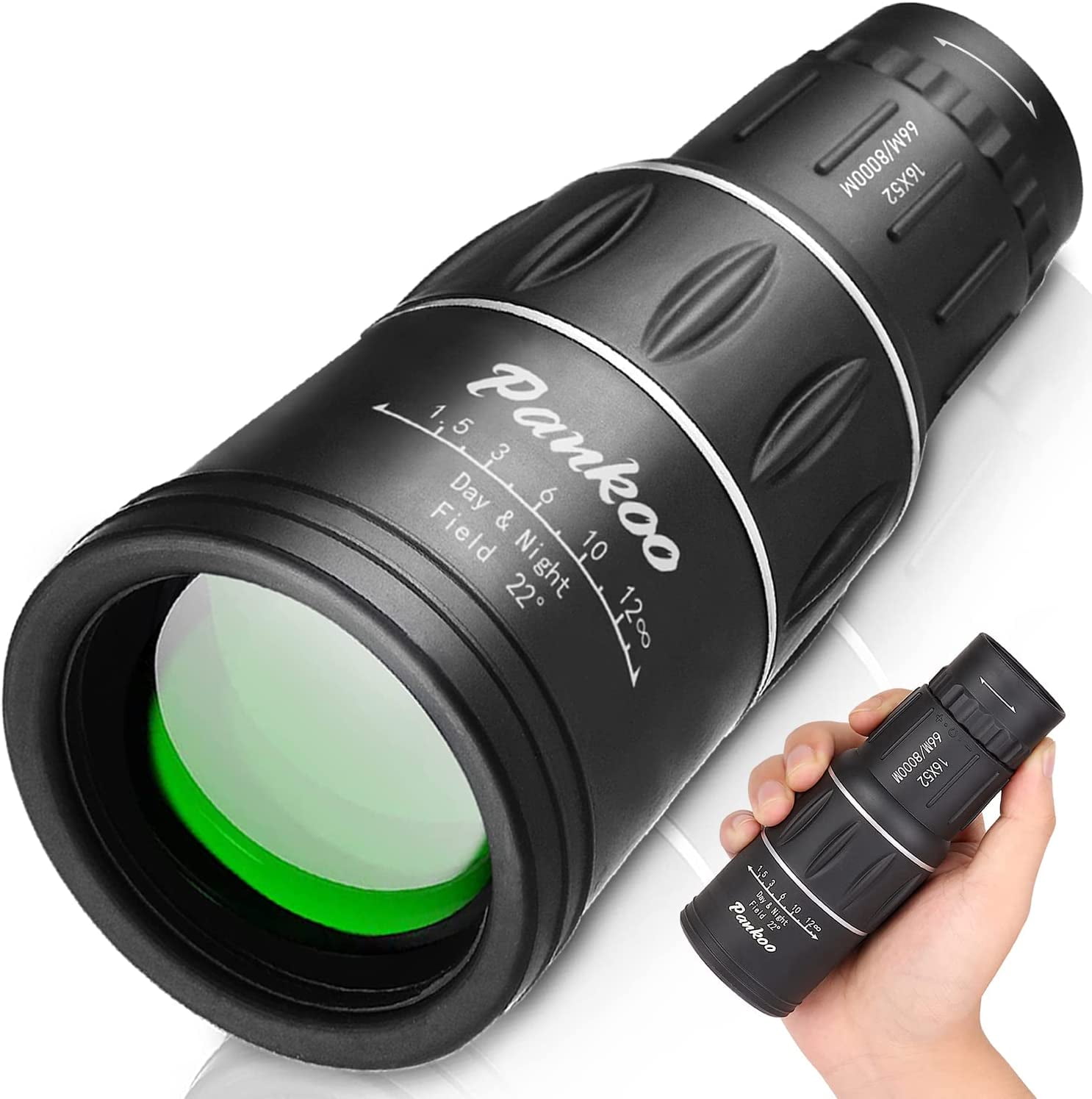16X52 Monocular Telescope High Powered for Adults, Power Prism Compact