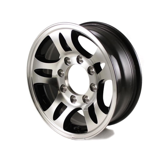 16X6.5 8-Lug on 6.5" Aluminum S5 HD Black Inlay Trailer Wheel - S567865HDB