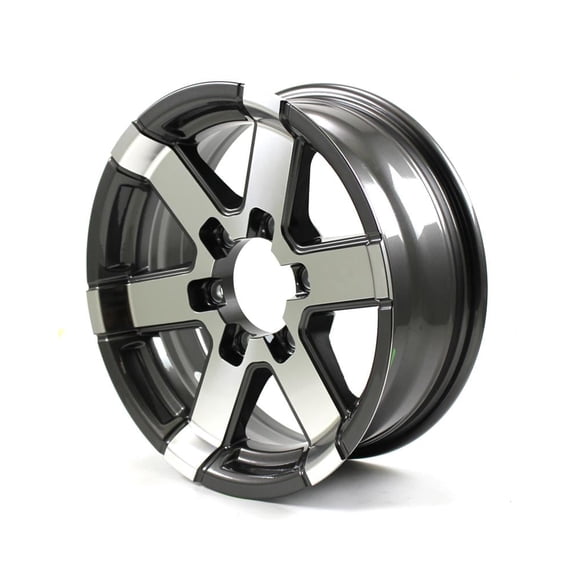 16X6 6-Lug on 5.5" Aluminum Series 07 Trailer Wheel - Gray Accent - 766655G