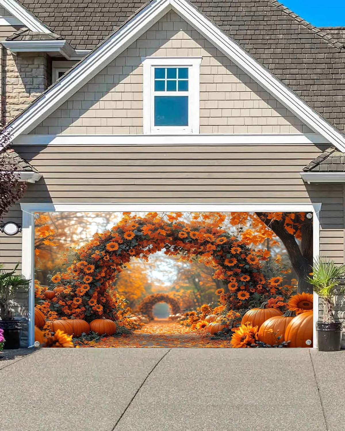 Fall Garage 16X7FT Fall Garage Door Decoration Autumn Forest Scenery Maple Leaves ...