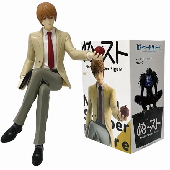 16cm Anime Death box Note Light Yagami Noodle Stopper Prize Figure Holding Apple PVC Model Collectible Figurine For Collectors