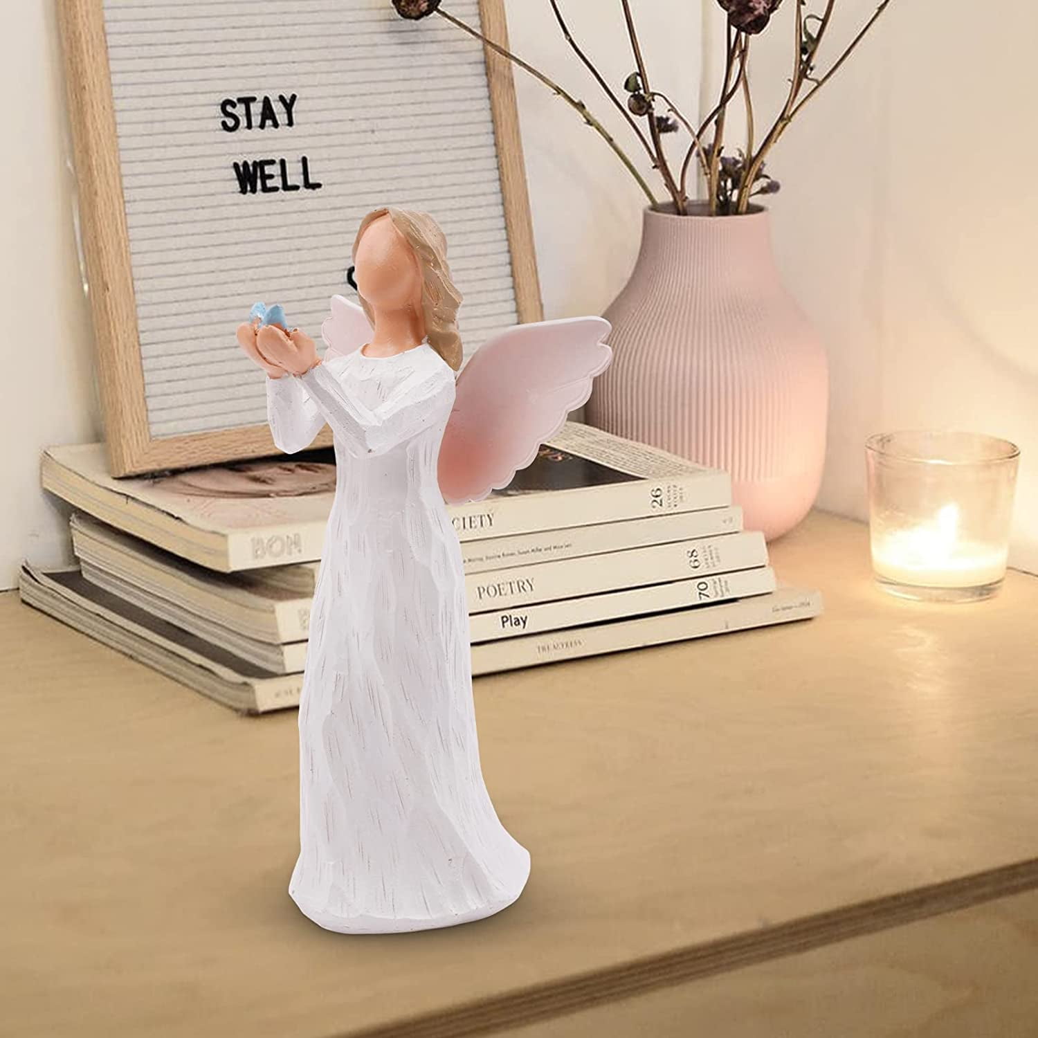  Praying Angel Figurine Hand Craved Guardian Angel