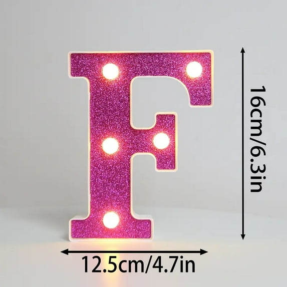 16cm Purple Letter Lights DIY Luminous Number Lamp Battery 6.3in Power Plastic for Mariage Birthday Party Home Fashion Decor (F,16cm-purple)