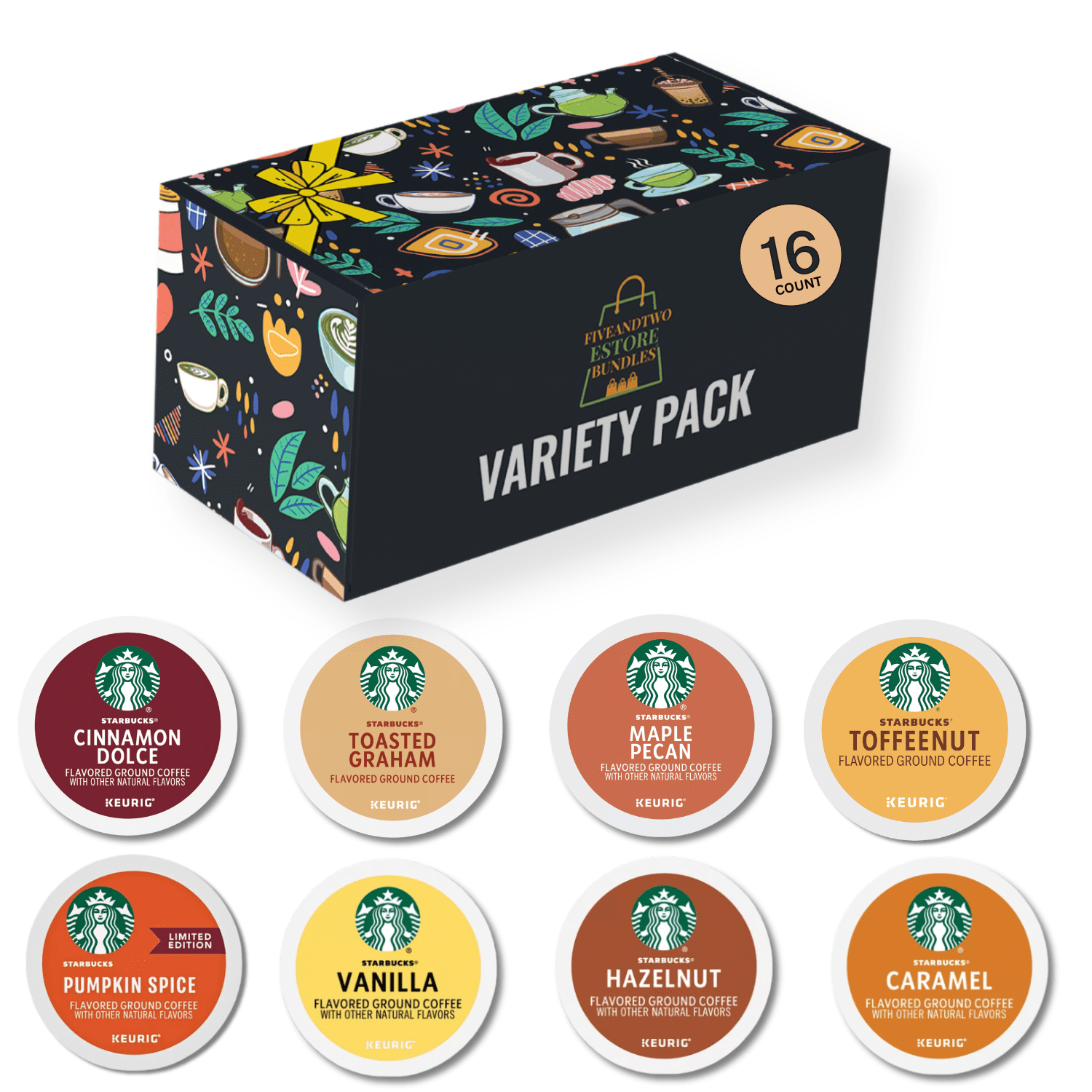 Starbucks Flavored Coffee K Cups Variety Pack 16 Count Includes