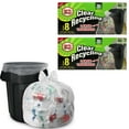 thumbnail image 1 of 16ct Clear 30 Gallon Recycling Large Trash Bags Garbage Disposable Heavy Duty, 1 of 3