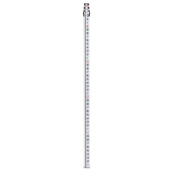 16ft Aluminum Telescopic Leveling Rod, 4-Section Survey Stick w/ Bubble Level & Carrying Case - Double-Sided 1/10ft Scale for Floor/Wall