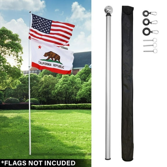 16ft Deluxe Locking Telescoping Fiberglass Pole Tail Gate RV Flag Pole
