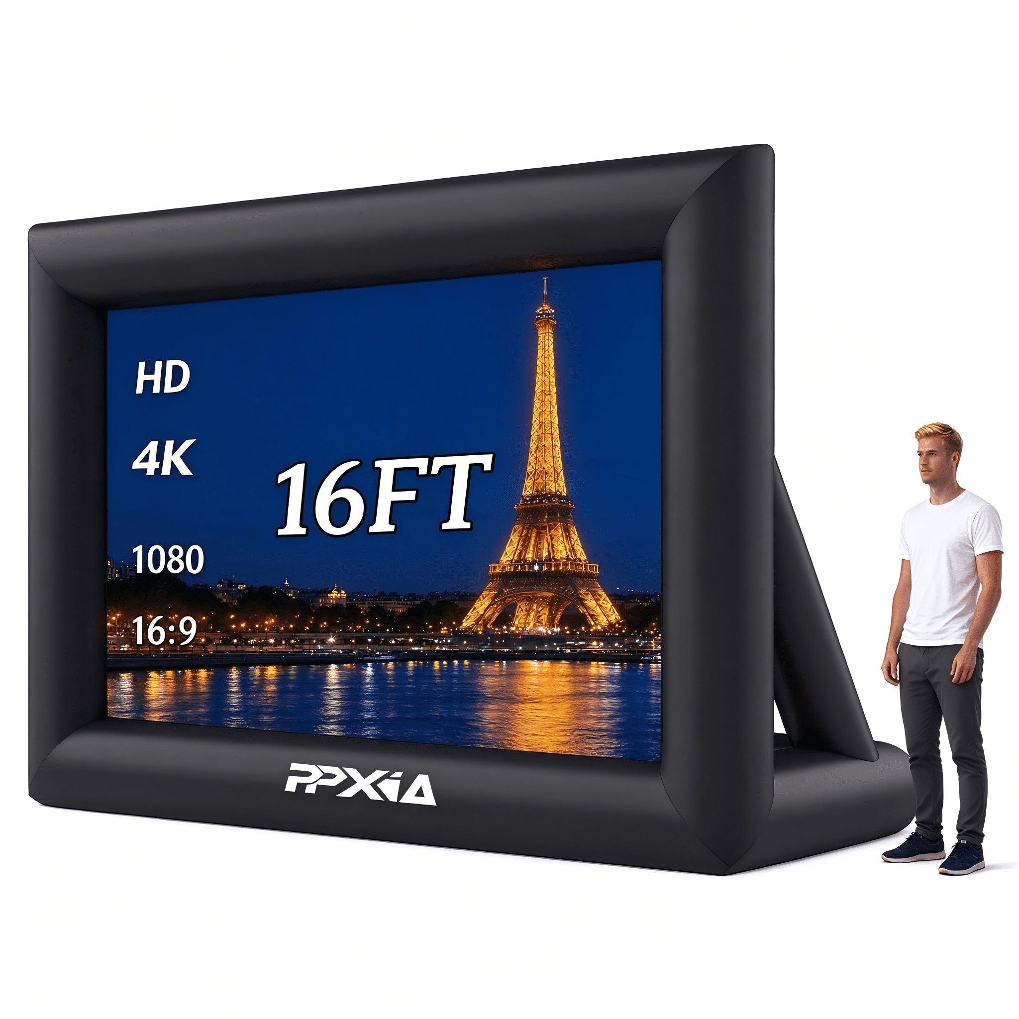 16ft Inflatable Movie Screen Outdoor Projector Screen with Air Blower ...