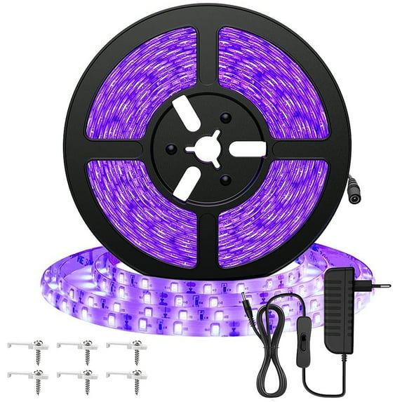16ft LED Strip Lights for Bedroom,360 LEDs, 12V Flexible UV Black Light Installation, Family Bedroom, Party Wedding, Halloween, Dark Party, Non-Waterproof…
