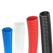 16ft Length 3/4 Split Wire Loom Conduit Polyethylene Tubing Convoluted Tubing Wire Black White Red Blue Color Choose