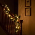 thumbnail image 1 of 16ft Olive Vine Light Garland, Artificial Olive Branch Decor, Solar Energy Twinkling Tree Lights for Fireplace, Table, Holiday & Everyday Home Decor, 1 of 7