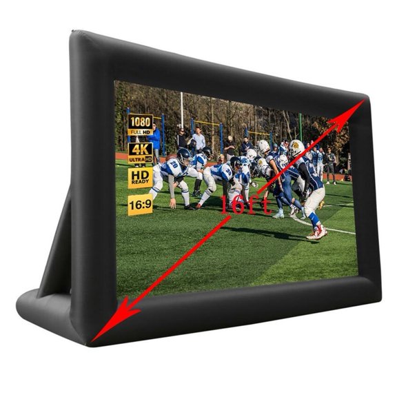 16ft Outdoor Projector Screen Inflatable Projectio Movie Screen For Home Backyard Party Games Theater Cinema With Fan ,Wide Application