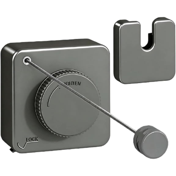 16ft Retractable Clothesline with Anti-Droop Design, Drill-Free Invisible Adjustable Clothesline for Indoor & Outdoor Use(RL Gray 1 PC)