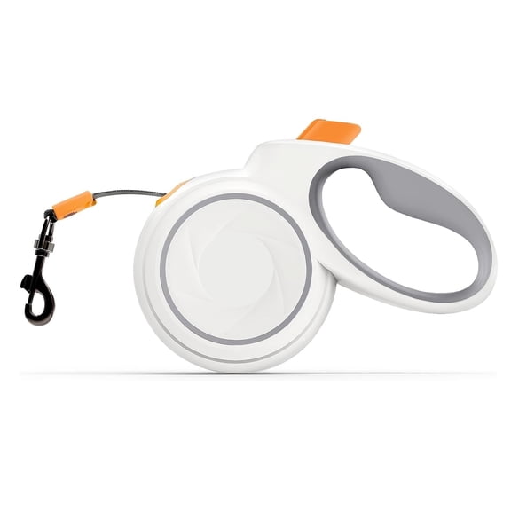 Behome 16Ft Retractable Dog Leash,Walking Leash for Medium Dogs/Cats Up to 66lbs,Luminous Spring Strong Nylon Tape, 360° Tangle Free, One-Handed Brake