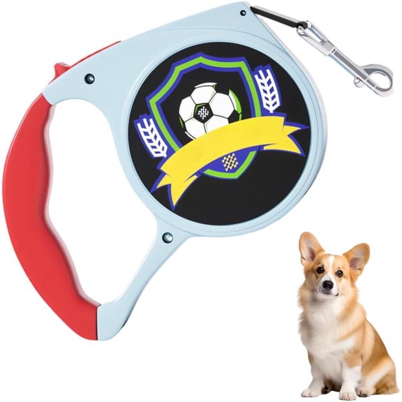 16ft Retractable Dog Leash for Small Medium Dogs, 5m Extendable Nylon Walking Lead with Anti-Slip Ergonomic Handle & Single Hand Control