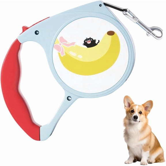 16ft Retractable Dog Leash for Small Medium Dogs, 5m Extendable Nylon Walking Lead with Anti-Slip Ergonomic Handle & Single Hand Control