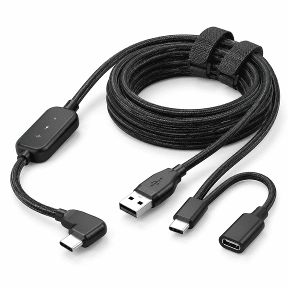 16ft USB 3.0 Nylon Braided VR Charging Link Cable with A-to-C Adapter