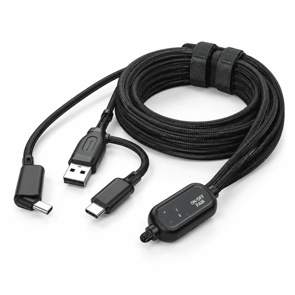 16ft USB 3.0 Nylon Braided VR Charging Link Cable with A-to-C Adapter