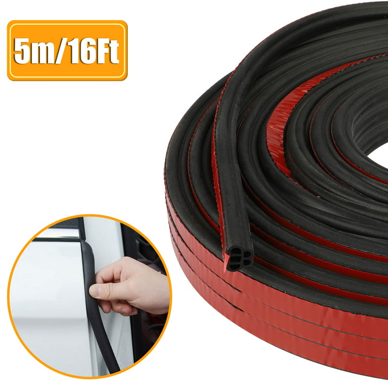 16ft Universal Door Sealing Strip, TSV Automotive Door Sealing Strip,  Double Layer Car Window Weather Stripping Seal Strip, L-Shape Car Front  Windshield Sunroof Edge Protector Trimmed Rubber Seal 