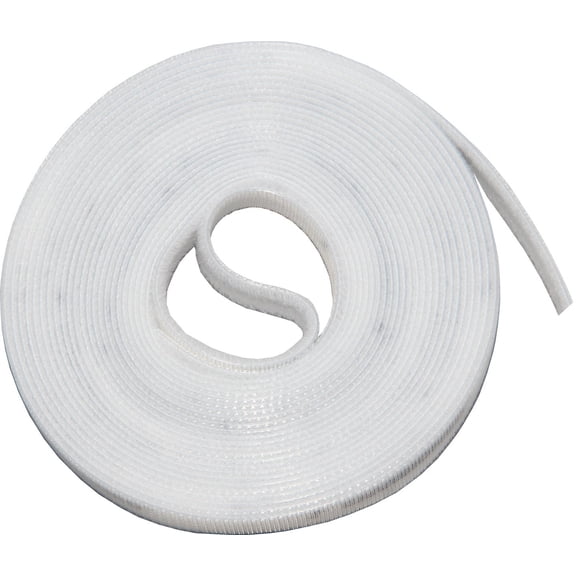 16ft x 1/2 inch Hook Loop Cable Ties Roll | ENVISIONED Multipurpose Fastening Reusable Straps | Cut-To-Length Self Gripping Fastener | Cable Management Tape (White)