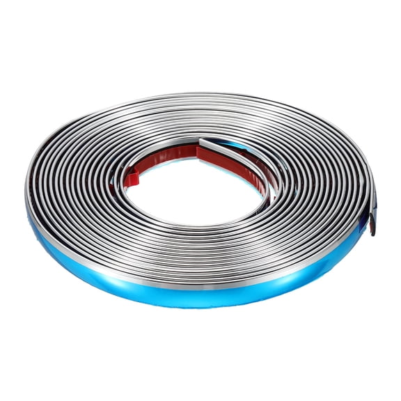 16ft x 3/8" Auto Molding Trim Car Door Protector Strip, Glossy Silver