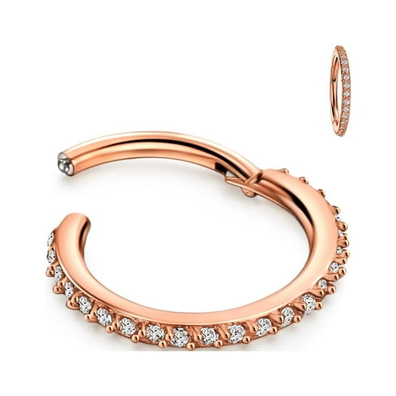 16g Cartilage Earring Hoop Small Rose Gold Hoop Earrings for Women 16 Gauge Earrings for Ear Lobe Piercing Surgical Steel Helix Earring 14mm Conch Earring Hoop