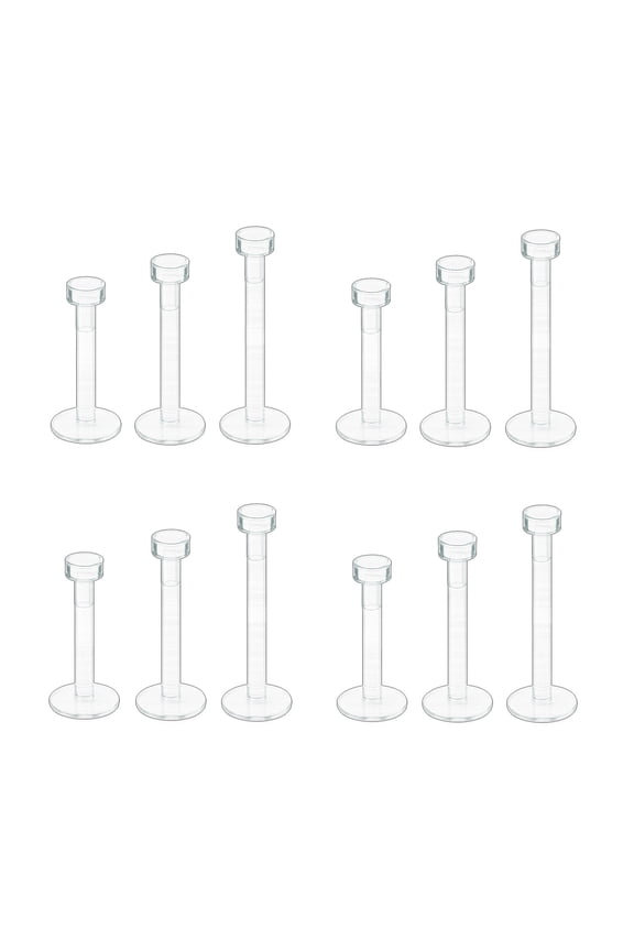 16g Clear Nose Studs Plastic Helix Piercing Jewelry for Women Men 16 Gauge Bioflex Earrings Lobe Piercing Retainers for Work Sport Surgery Sensitive Ears Lip Tongue Piercing Rings 12pcs