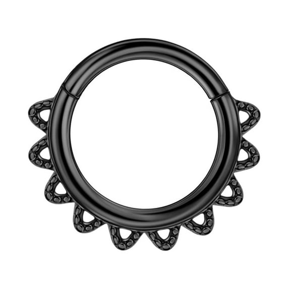16g Septum Jewelry 16 gauge Septum Rings for Women Black Surgical Steel Septum Hoop 8mm Spike Daith Piercing Jewelry