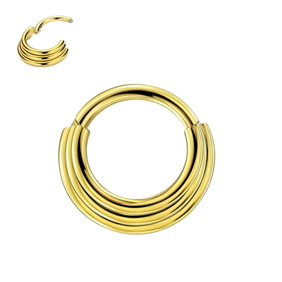 16g Septum Jewelry 16 gauge Septum Rings for Women Gold Plated Surgical Steel Septum Hoop 8mm Stacked Daith Piercing Jewelry