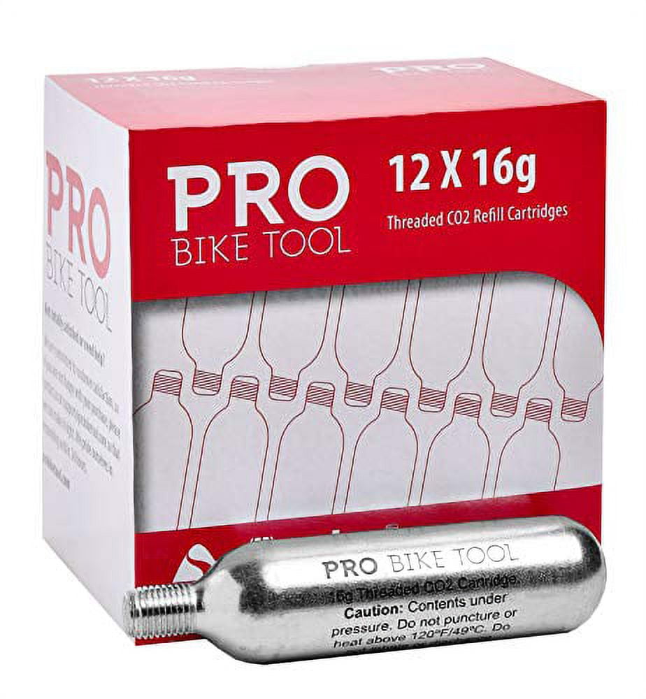 16g Threaded CO2 Cartridges for All CO2 Bike Tire Inflators with Threaded Connection Quick
