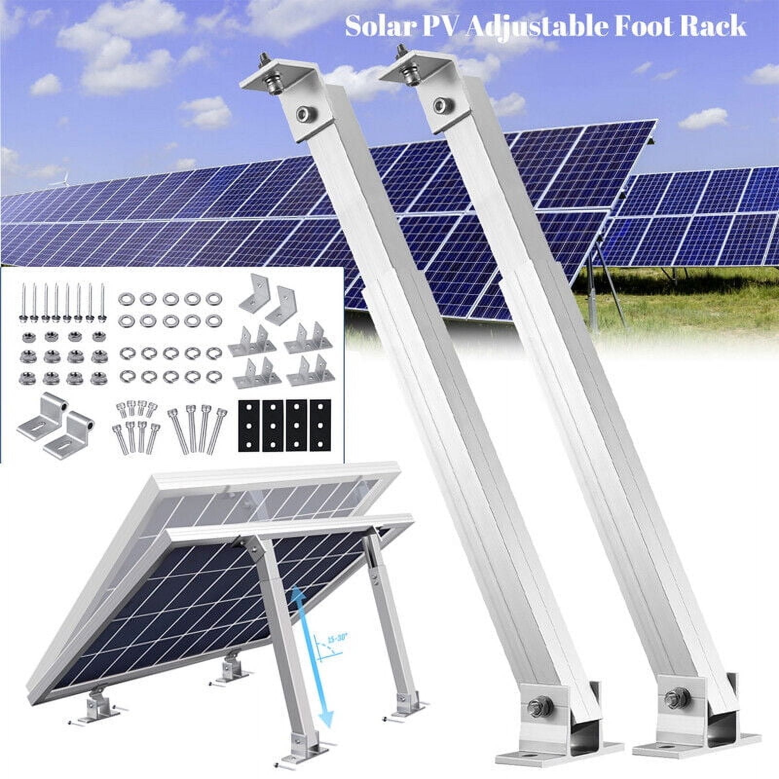 MDHAND Adjustable Solar Panel Mount Brackets, with Foldable Tilt Legs on Any Flat Surface for RV, Roof, Boat, Any Off-Grid Systems