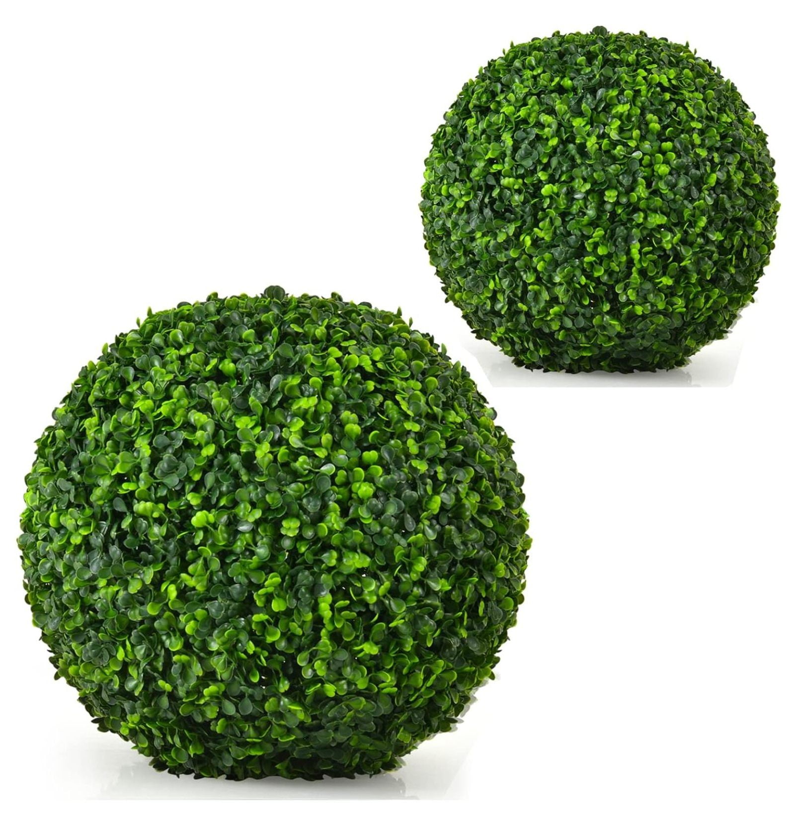 16-Inch Green Artificial Boxwood Topiary Balls, Set of 2