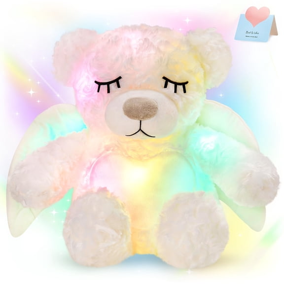 16in Glowing Angel Teddy Bear Plush Toy - Soft Stuffed Animal Play Companion for Toddlers Kids Boys Girls