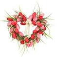 thumbnail image 1 of 16in Heart Shaped Pink & Red Tulip Wreath for Valentine's Day, Wedding ,Heart Shaped Wreath Home Atmosphere Decoration Wall Hanging Peach Heart Wreath Valentine's Day, 1 of 6