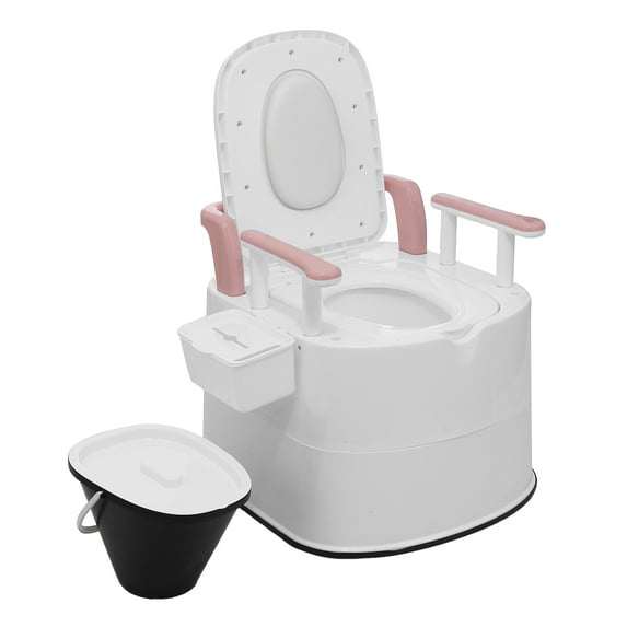16in Height Portable Travel Toilet Compact Potty Bucket SeatsTank Lightweight Outdoor Indoor with Toilet Roll Holder For Camping and Hiking Boating, Caravan, Campsite, Hospital