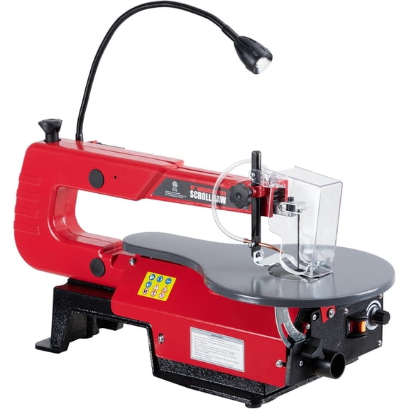 16in Scroll Saw Variable Speed 400-1600 SPM Tiltable Table LED Light Dust Port