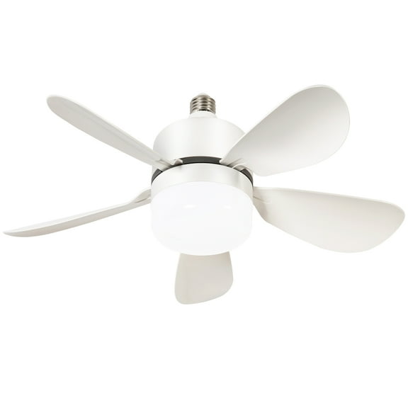 16in Socket Ceiling Fan with Dimmable LED Light 2 in 1 Screw Small Ceiling Fan Energy-Efficient Quiet Operation Modern Design for Home