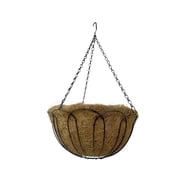 16in. Steel Hanging Basket - Black - Round - Durable Coco Liner
