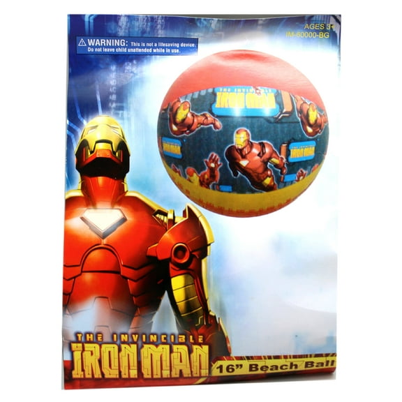 16in The Invincible Iron Man Red and Yellow Colored Kids Beach Ball