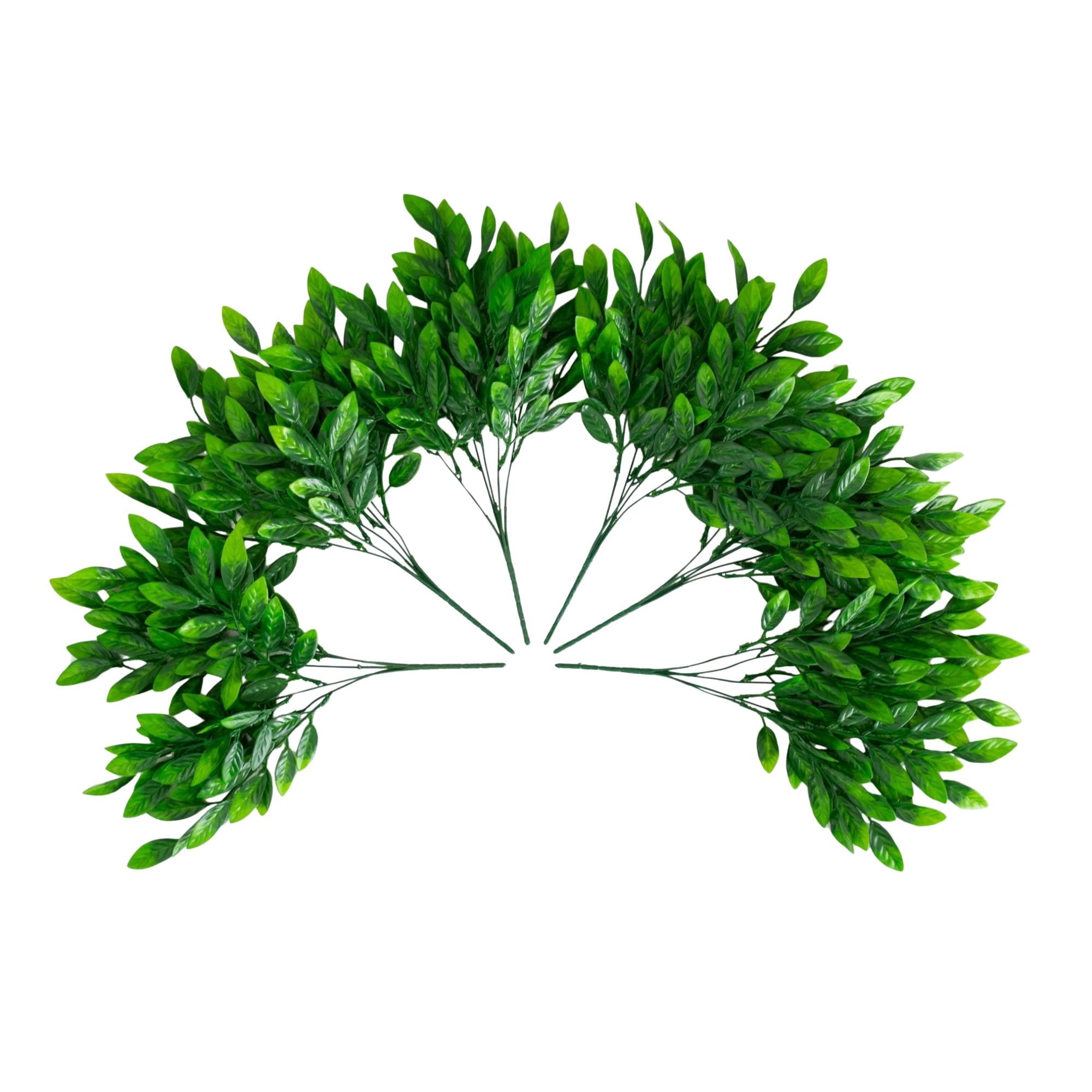 16in. UV Resistant Artificial Ruscus Bush (Indoor/Outdoor) - Set of 6