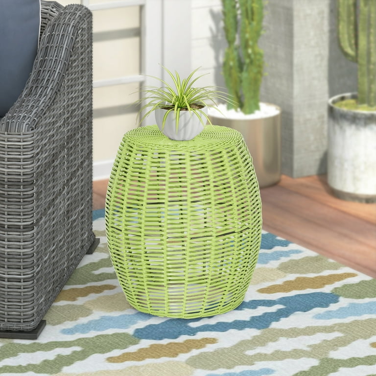 Free Shipping! 16in Wicker Outddor Side Table - Green Free Shipping! 16in Wicker Outddor Side Table - Green