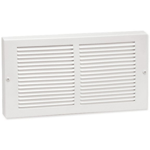 16in x 6in Imperial White Steel Rectangular Baseboard Return Grille - Overall 17 1/4in x 7 1/4in