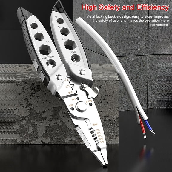 16in1 Wire Stripper Tool 16in1 Multifunctional Wire Stripper Professional Wire Stripping Tool Portable Electric Cable Cutter Electrician Crimping Pliers with Metal Locking Buckle for Home Appliance