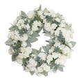 thumbnail image 1 of 16inch Decor Wreath Home Decor Farmhouse Wreath Round Wreath Floral Wreath for Spring Photo Props Anniversary Valentines Decor White, 1 of 8