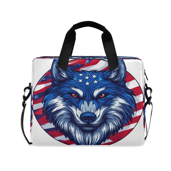16inch Laptop Briefcase, Business Laptop Bag with Detachable Strap & Padded Compartment, Water-Resistant PolyesterA Blue Wolf