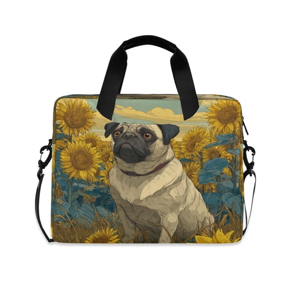16inch Laptop Briefcase, Business Laptop Bag with Detachable Strap & Padded Compartment, Water-Resistant PolyesterA Full-bodied Pug